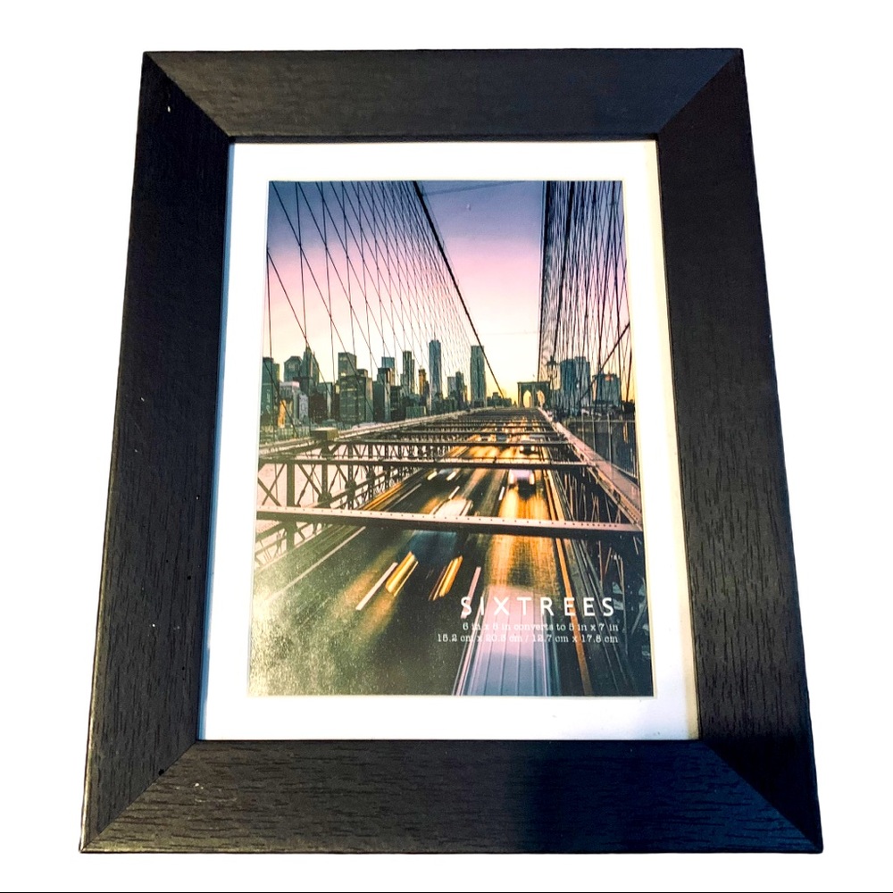 Sixtrees Black Wooden 8”x10” Matted Photo Frame NWT